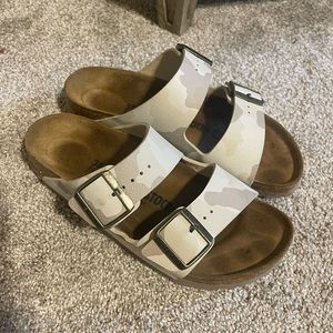 Birkenstock White Camo Sandals
